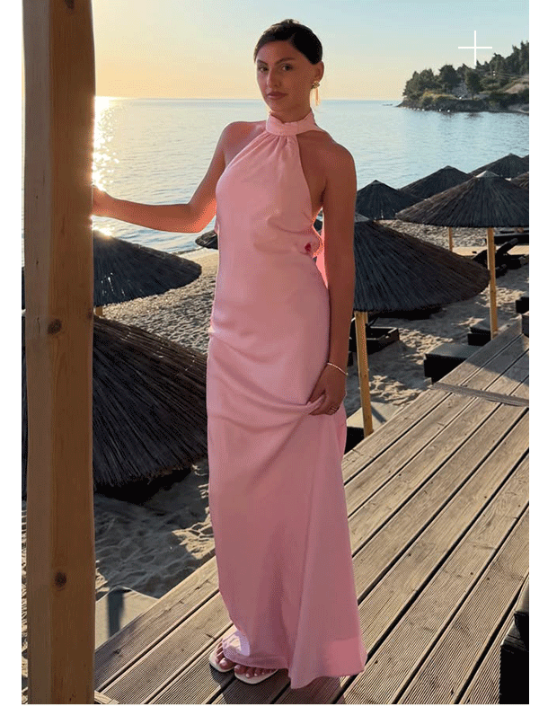 Keena Scarf Maxi Dress - Pink