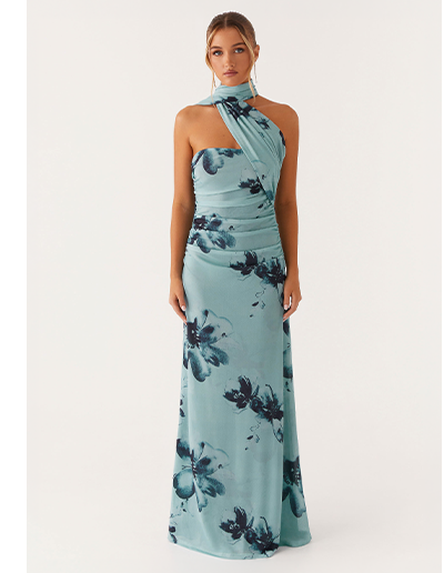 Songbird Maxi Dress - Blue Black Floral