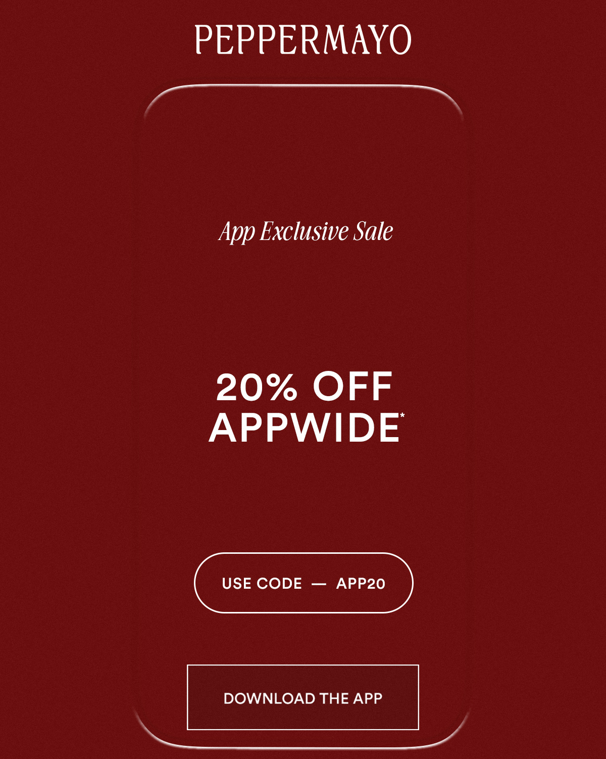 20% OFF APPWIDE