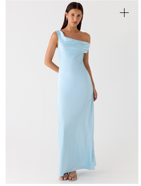 Palm Royal Maxi Dress - Ice Blue