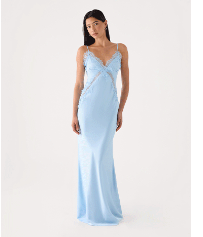 Winona Night Slip Dress - Blue