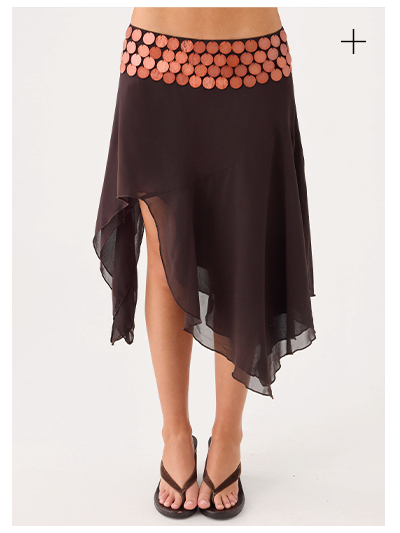 Alphia Beaded Mini Skirt - Chocolate