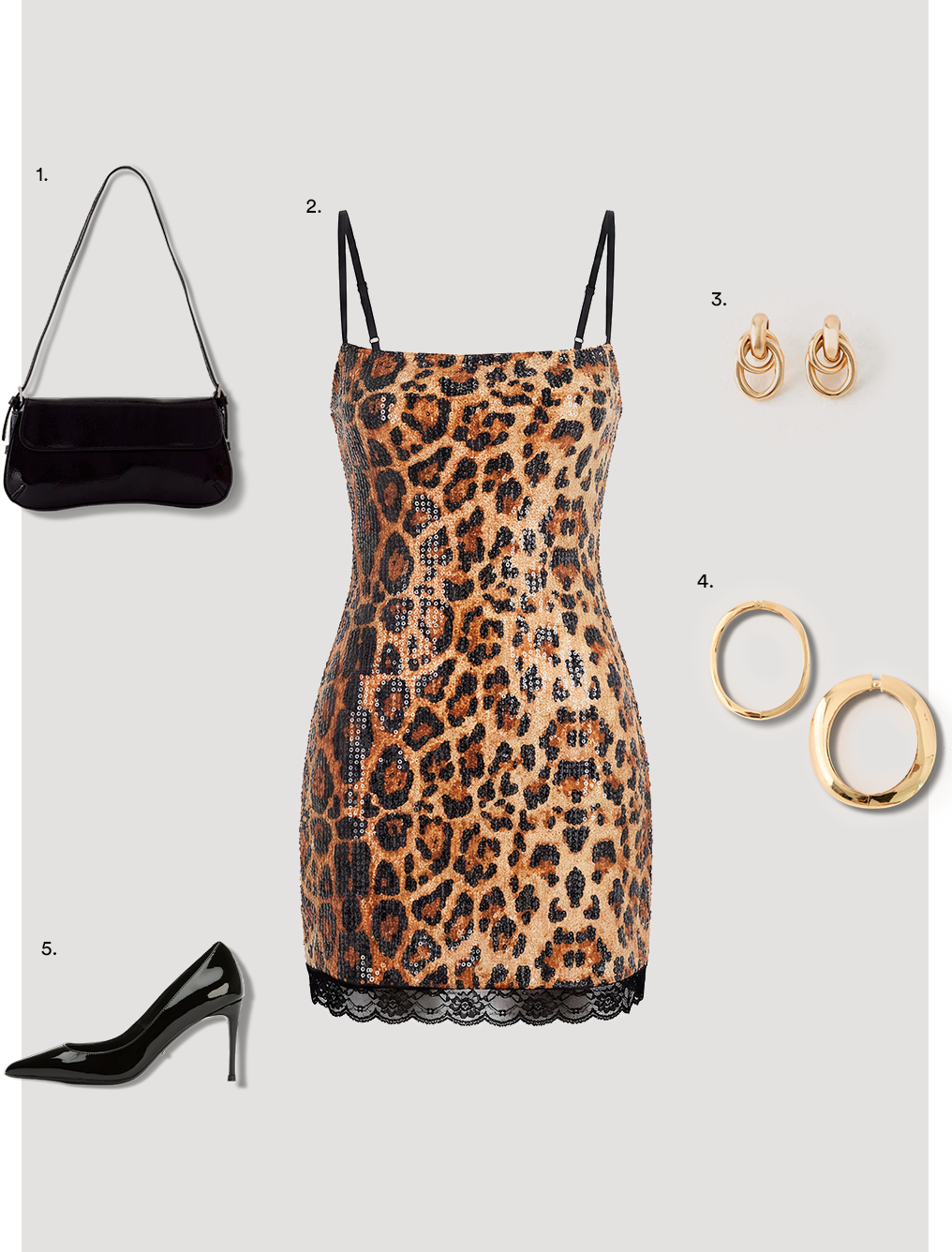 2. Aneira Sequin Mini Dress - Shimmer Leopard