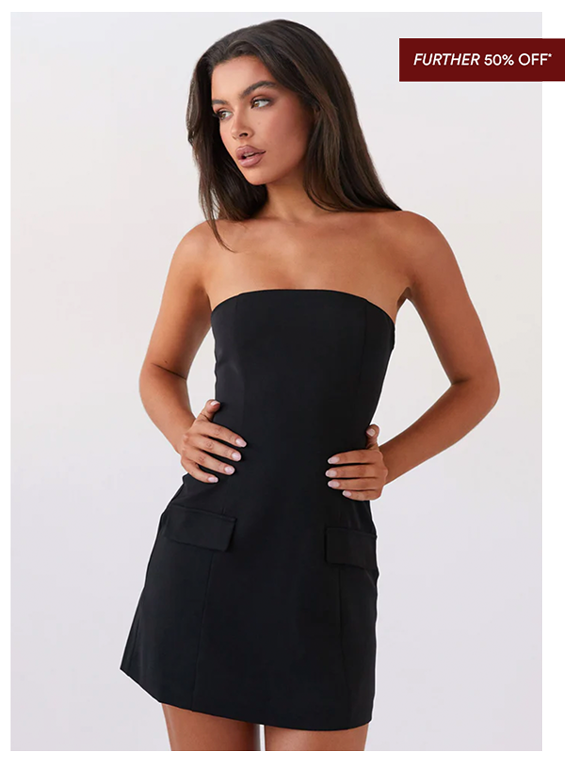  Allora Strapless Mini Dress - Black