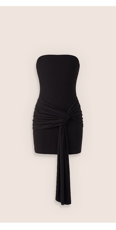 Jiliana Strapless Dress - Black
