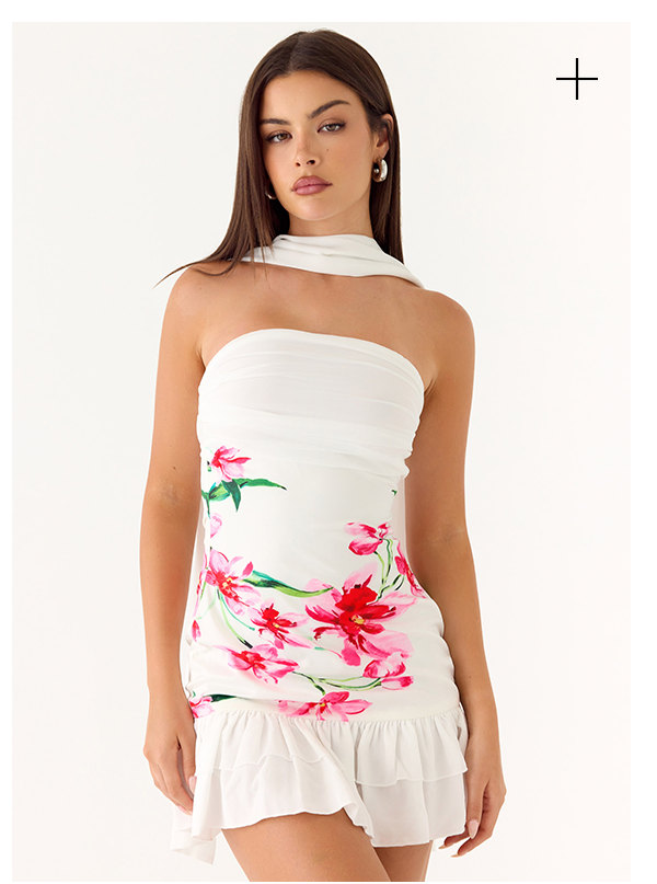 Manon Scarf Mini Dress - Ivory Reef