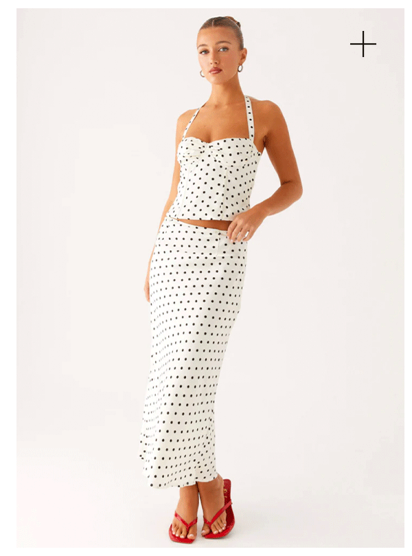 Breanne Top - White Polka Dot