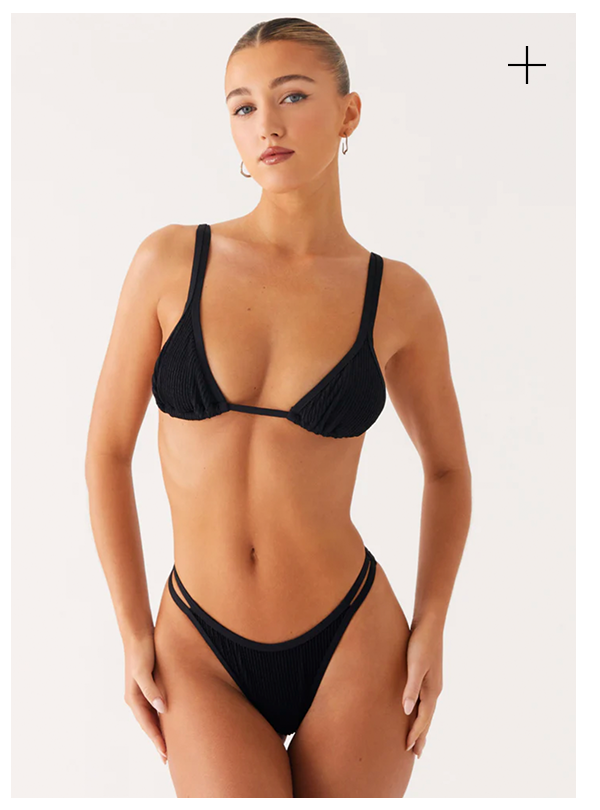 Croatia Bikini Top + Bottoms - Black