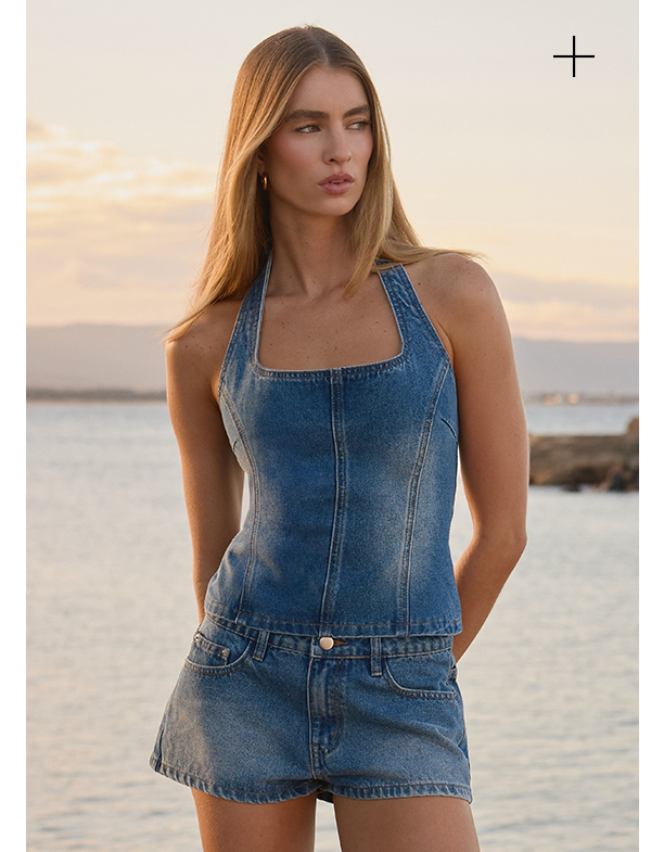 Eliah Denim Top + Short - Blue