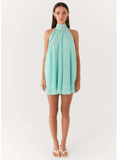 Lyrah Halter Mini Dress - Mint