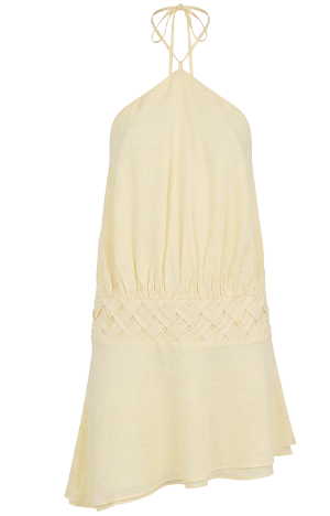 Keep It Secret Crinkle Mini Dress - Yellow