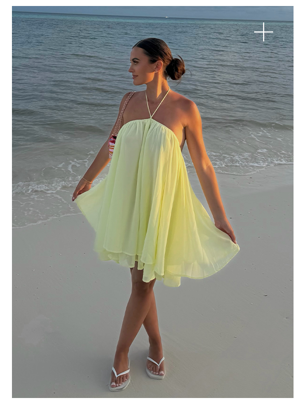 @meganthomsn wears Alicelle Halter Mini Dress - Yellow