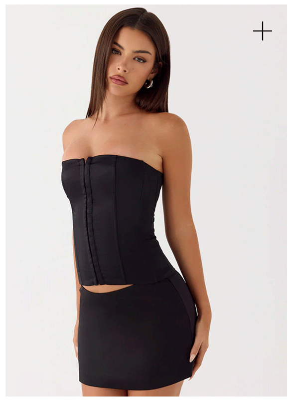 All My Ladies Strapless Corset Top - Black