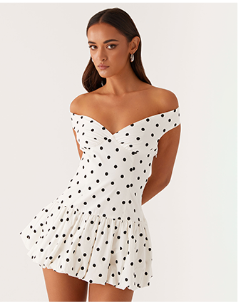 endless-romance-off-shoulder-mini-dress-white-polka-dot
