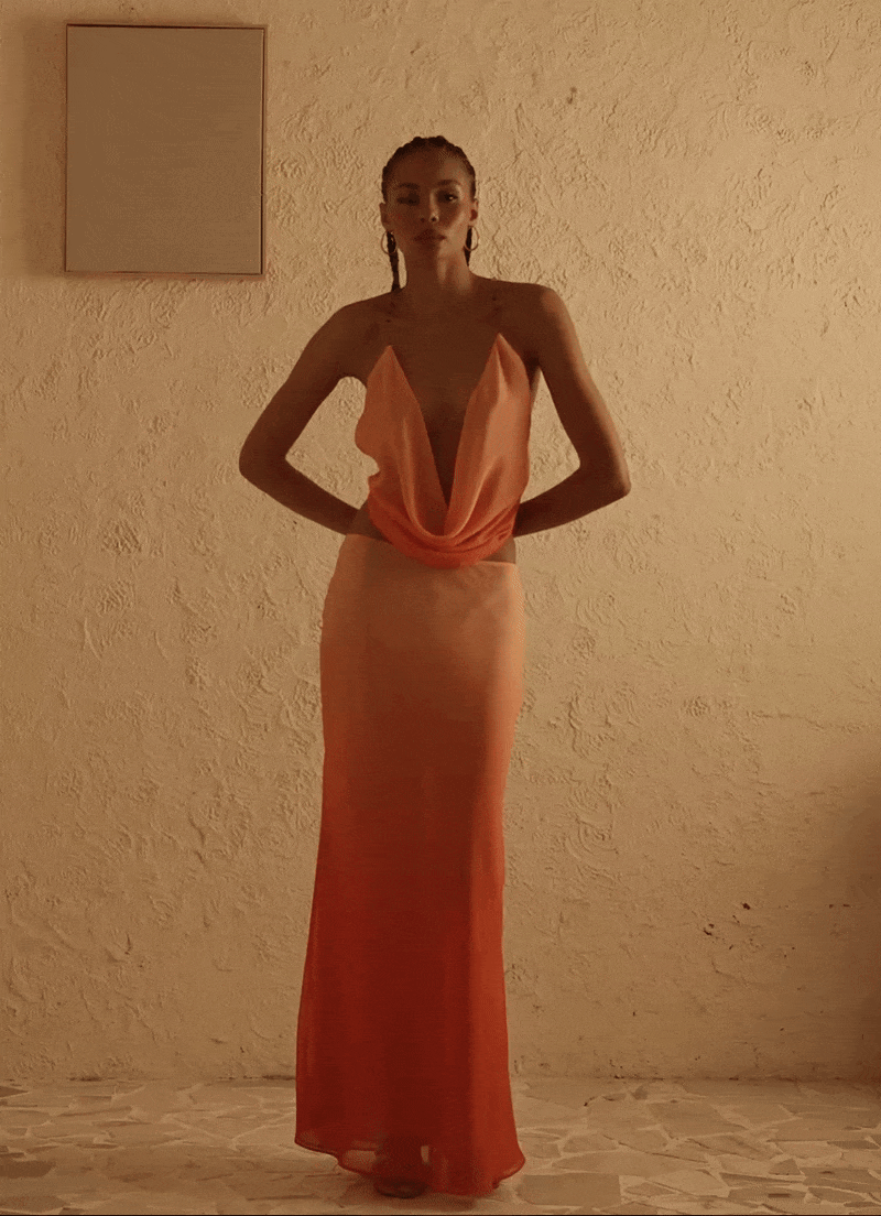 Feliciana Cowl Top & Maxi Skirt - Sunset Ombre