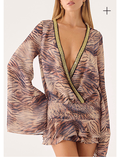 Elisana Mini Dress - Golden Tiger