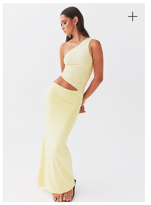  Seranella One Shoulder Maxi Dress - Lemon