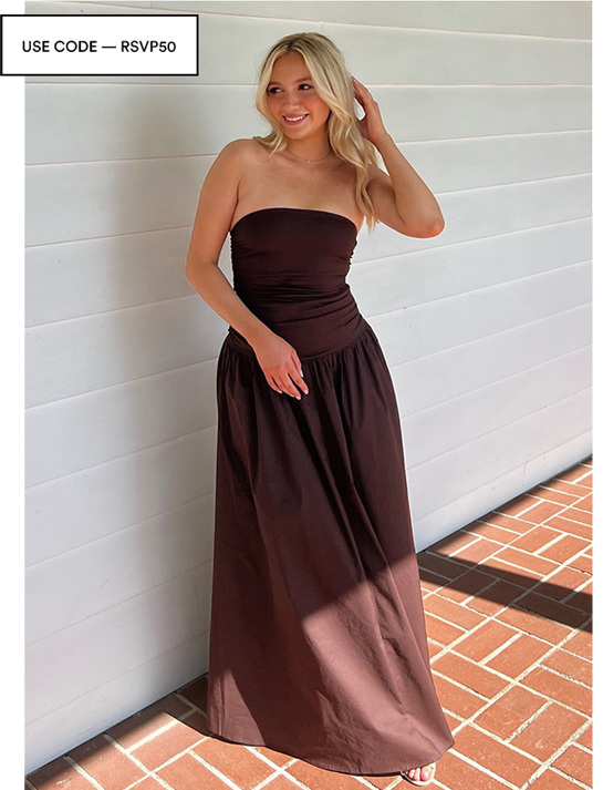 Carmel Maxi Dress - Brown