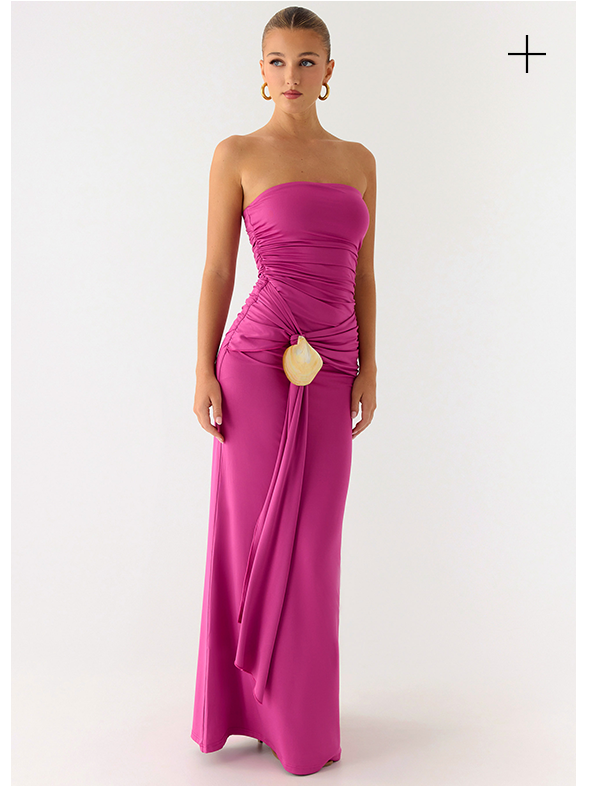 Party After Party Shell Maxi Dress - Fuschia
