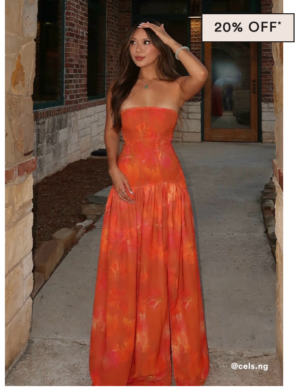 Eden Strapless Maxi Dres - Amber