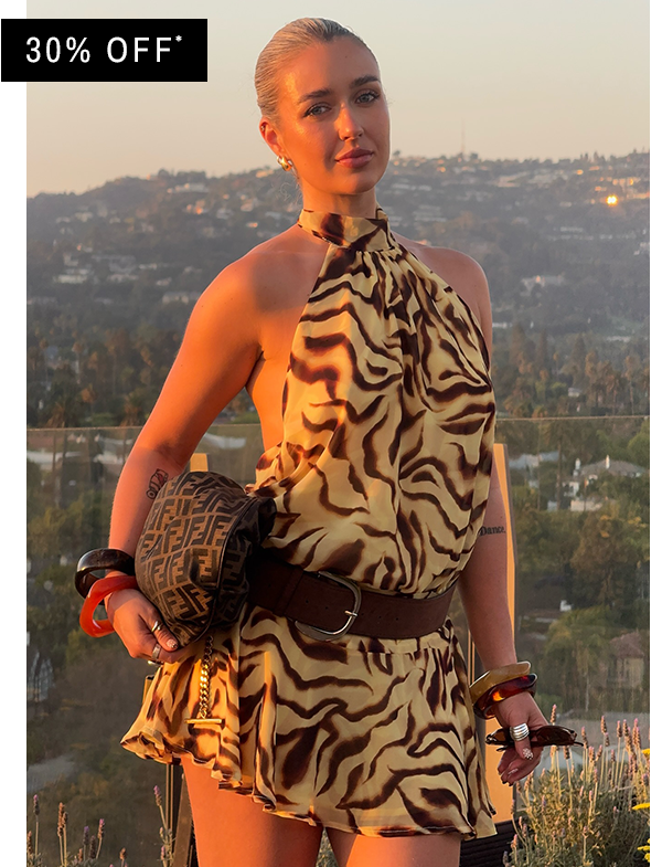 @harrietstace Zulla Backless Mini Dress - Laguna Print