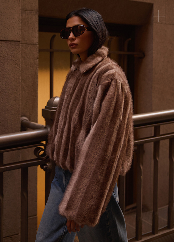 Naylor Faux Fur Jacket - Brown