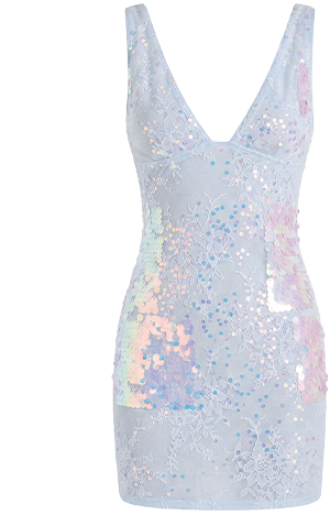 Maral Sequin Mini Dress - Blue