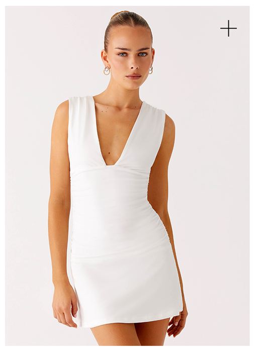 Cherry Sky Mini Dress - White