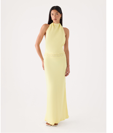 Oria Halter Maxi Dress - Yellow