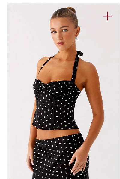 Breanne Top - Black Polka Dot,