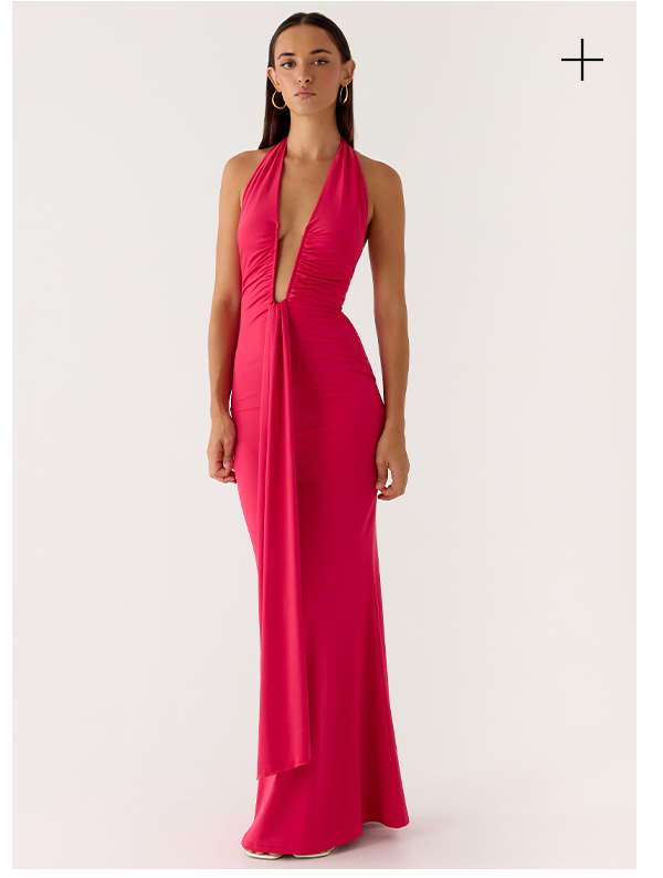 Emiliana Maxi Dress - Red Magenta