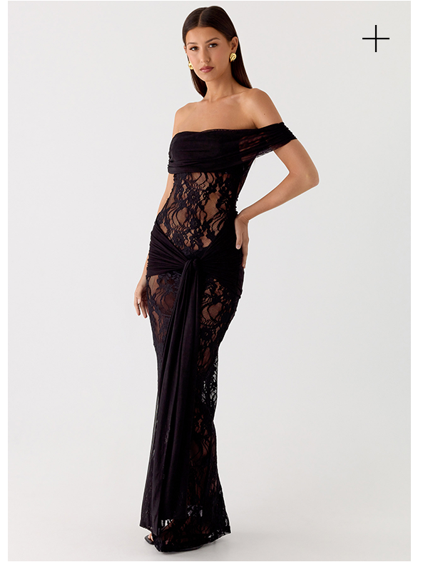 Gracie Twist Maxi Dress - Black