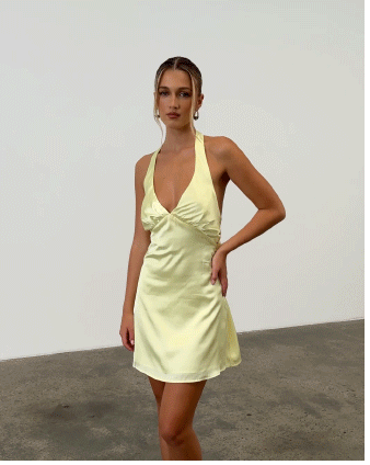 Heavy Hearted Mini Dress - Yellow