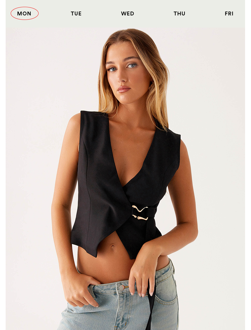 Mira Vest Top - Black