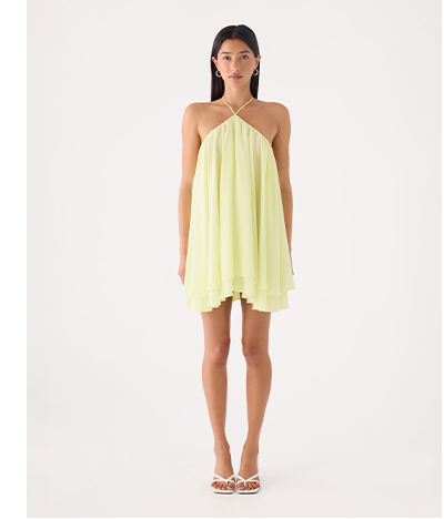 Alicelle Halter Mini Dress - Yellow