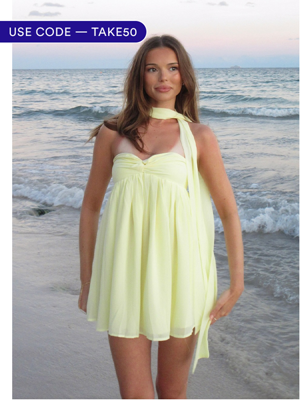 Saturn Mini Dress - Yellow