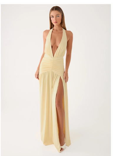 Makena Halter Maxi Dress - Yellow