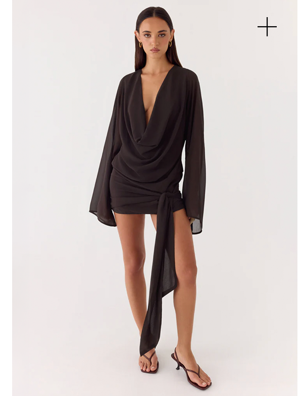 Sorrel Long Sleeve Mini Dress - Chocolate