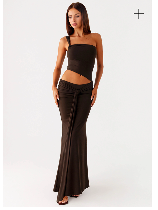 Luara Cut Out Maxi Dress - Chocolate