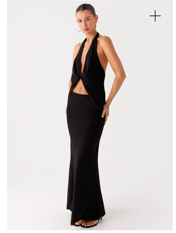 Michaella Chiffon Maxi Skirt - Black