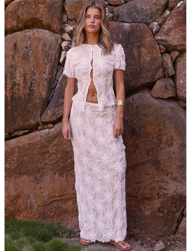Effortlessly Top & Maxi Skirt - Ivory