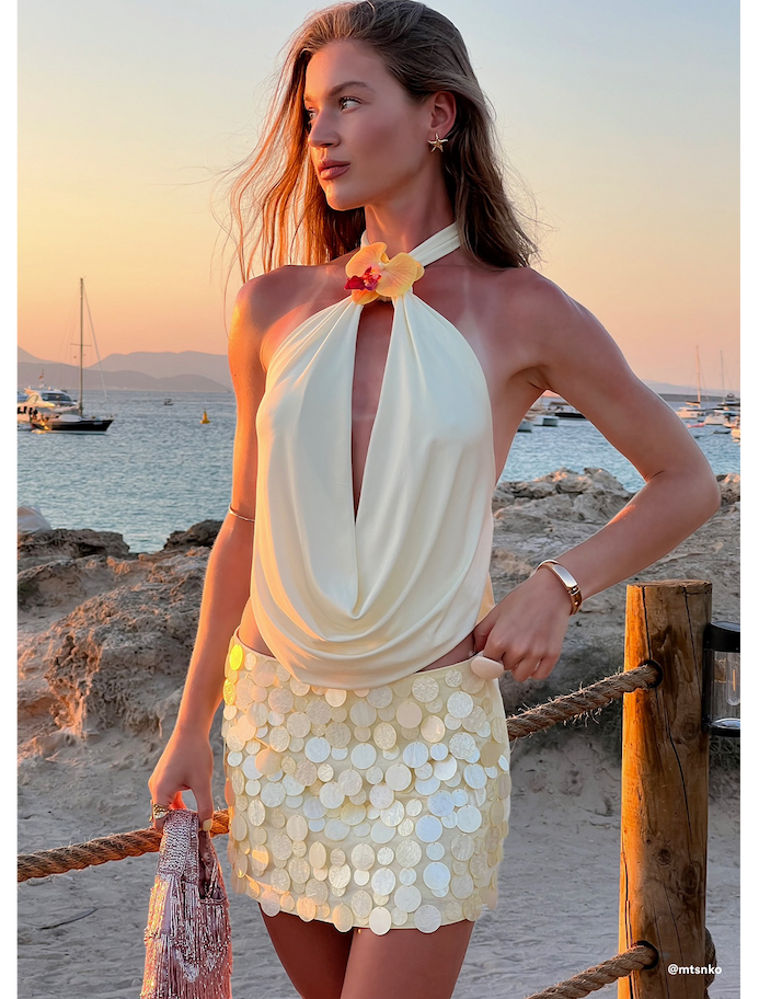 Paradisa Top - Yellow + Movie Star Mini Skirt - Yellow