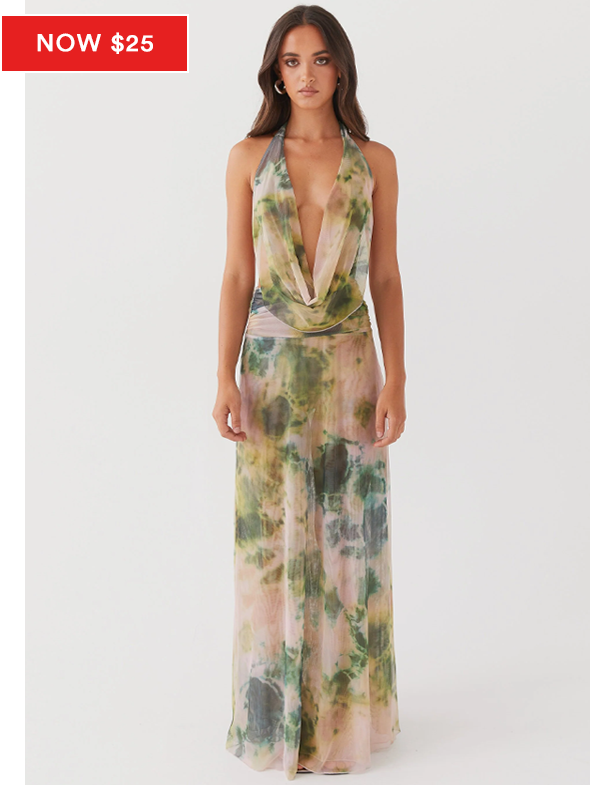 Elysia Mesh Maxi Dress - Rainforest