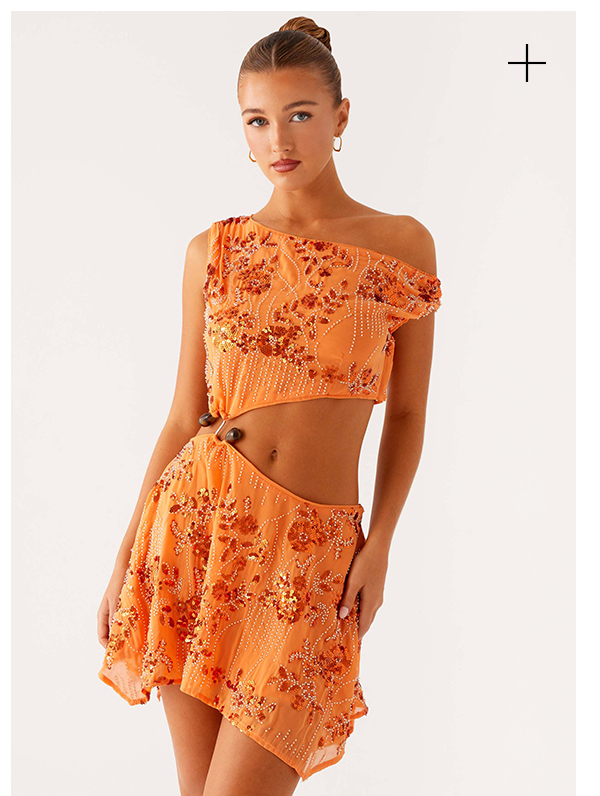 Aletta Sequin Mini Dress - Orange