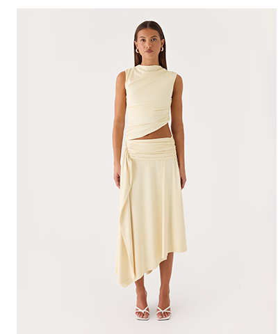 Briege Top and Maxi Skirt - Yellow