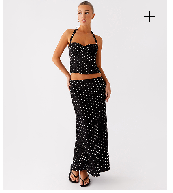 Breanne Top - Black Polka Dot