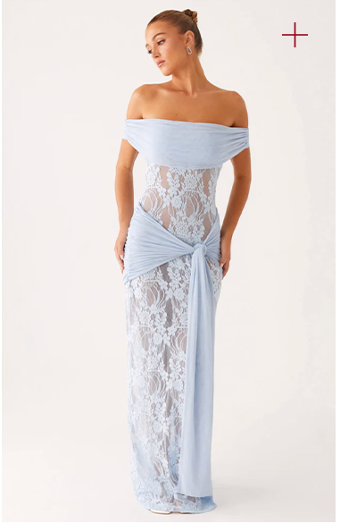 Gracie Twist Maxi Dress - Blue