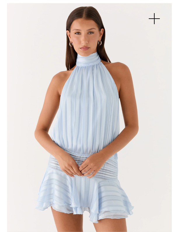 Willow Chiffon Mini Dress - Blue