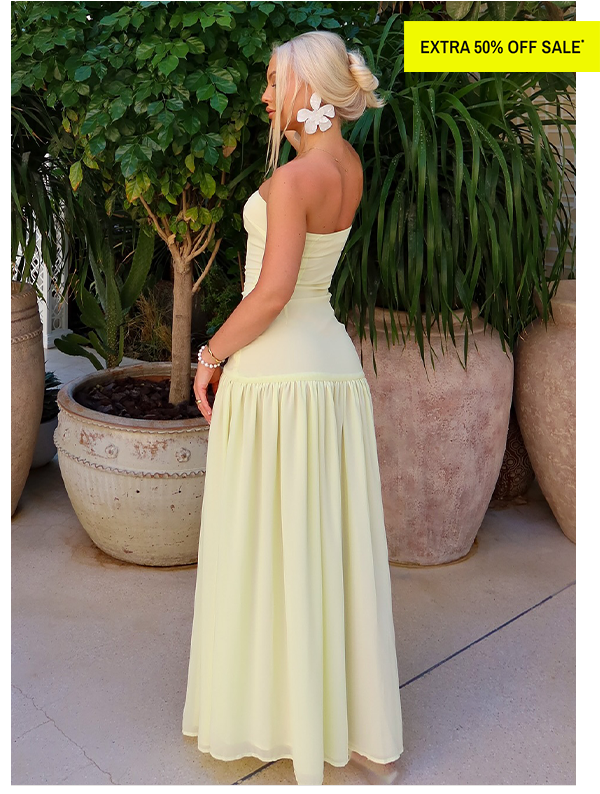Eden Strapless Maxi Dress - Yellow