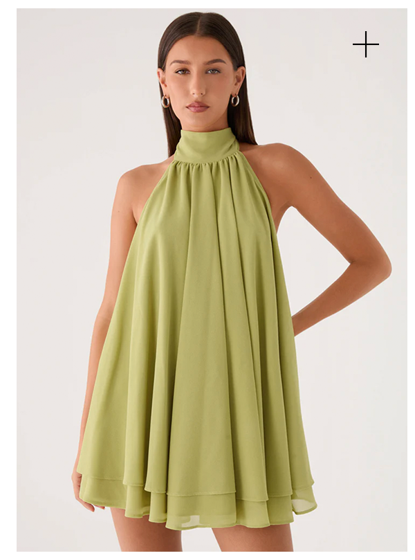 Lyrah Halter Mini Dress - Lime